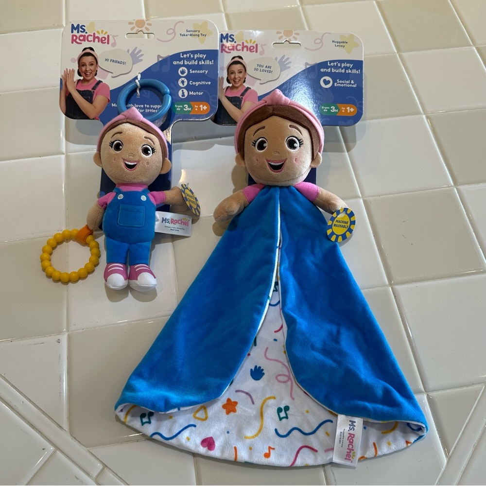 NEW Gund Ms Rachel Huggable Lovey & Sensory Take Along Toy Dolls